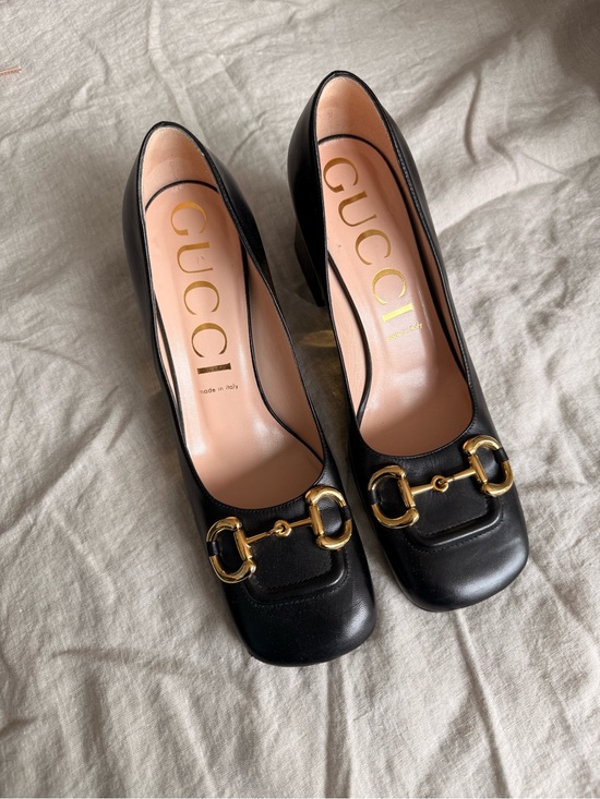 Gucci Shoes - GUCCI Malaga Kid Horsebit 75mm Pumps 41 Black
